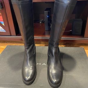 Tahari Black leather Riding Boots. Size 5.5. Wore few times.